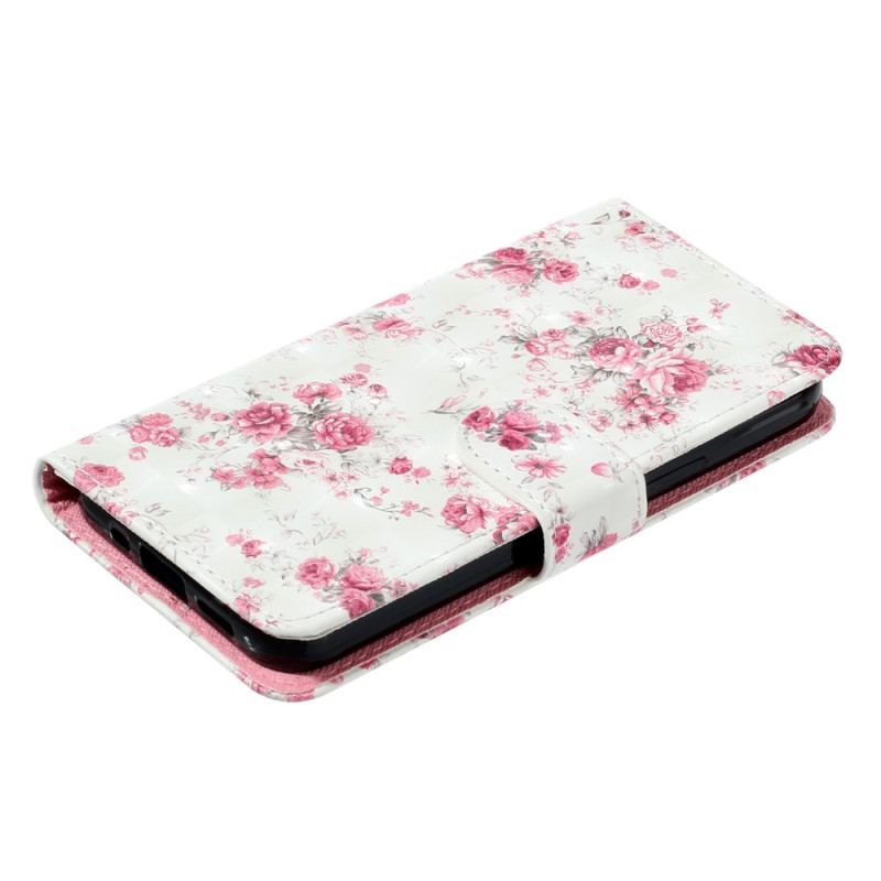 Housse iPhone 16 Roses à Lanière