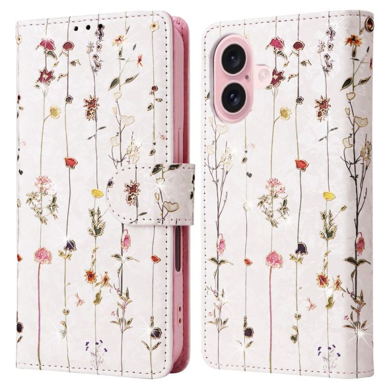 Housse iPhone 16 Technologie Blocage RFID Fleurs