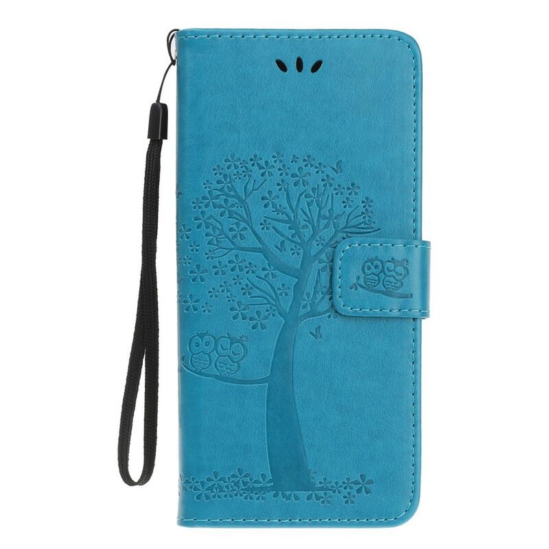 Housse Samsung Galaxy Note 10 Plus Arbre et Hiboux à Lanière