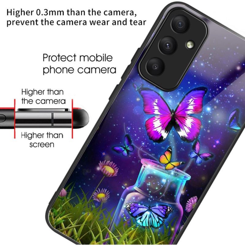 Coque Samsung Galaxy A55 5G Verre Trempé Bouteille et Papillon