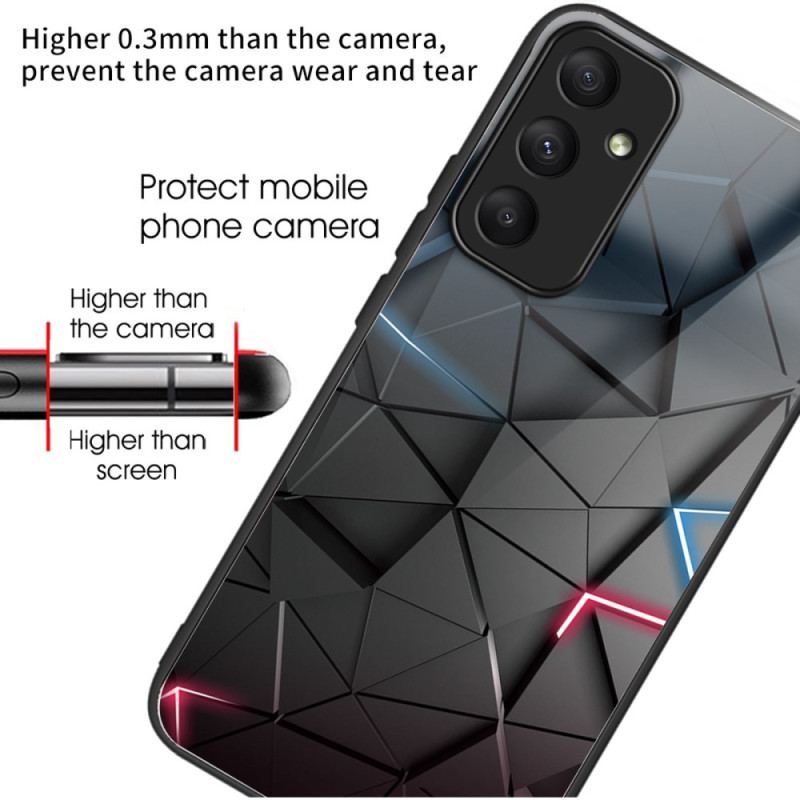 Coque Samsung Galaxy A55 5G Verre Trempé Triangles Noirs