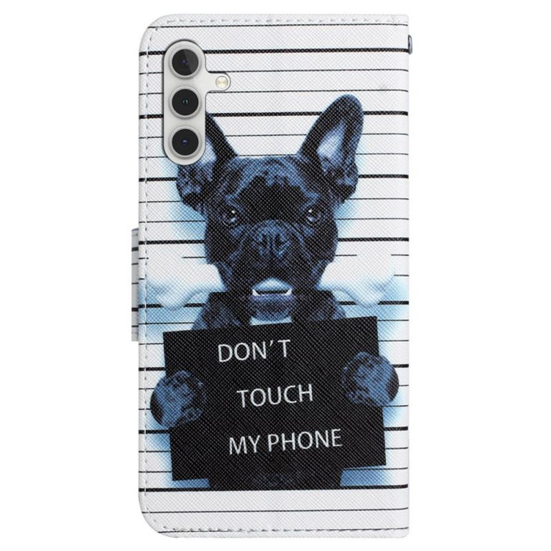 Housse Samsung Galaxy A55 5G Chien Don't Touch my Phone à Lanière