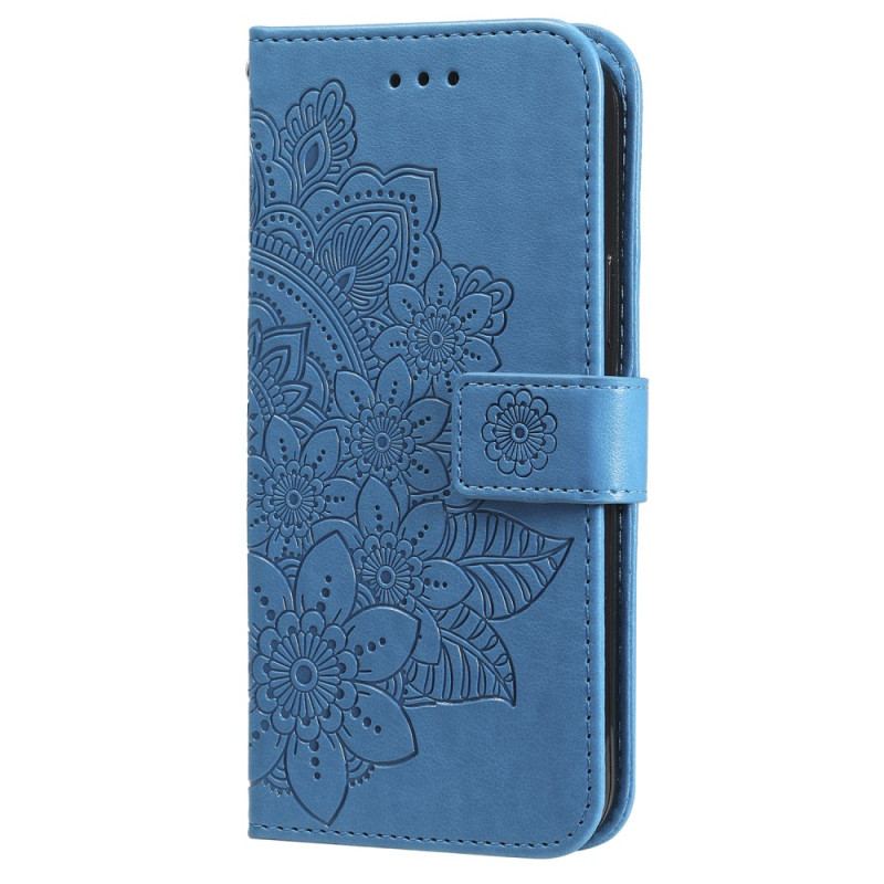 Housse Samsung Galaxy A55 5G Fleur Mandala à Lanière