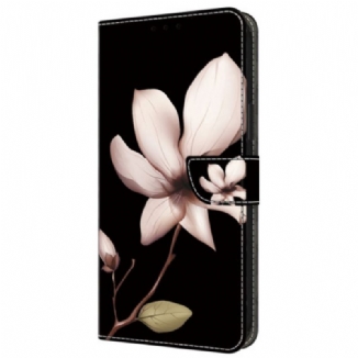 Housse Samsung Galaxy A55 5G Fleurs Roses sur Fond Noir