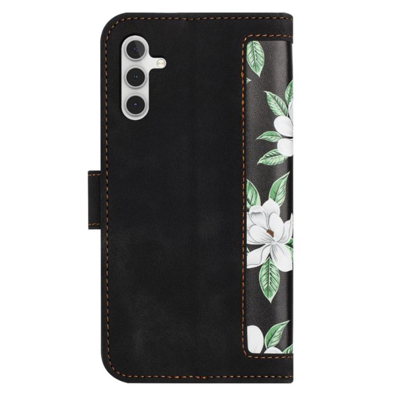 Housse Samsung Galaxy A55 5G Motif Floral avec Lanière