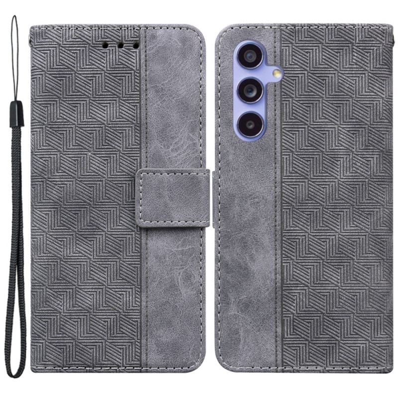 Housse Samsung Galaxy A55 5G Motif Tissé à Lanière