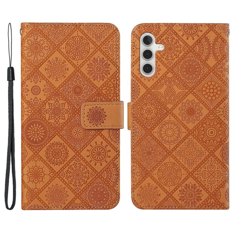 Housse Samsung Galaxy A55 5G Patchwork à Lanière