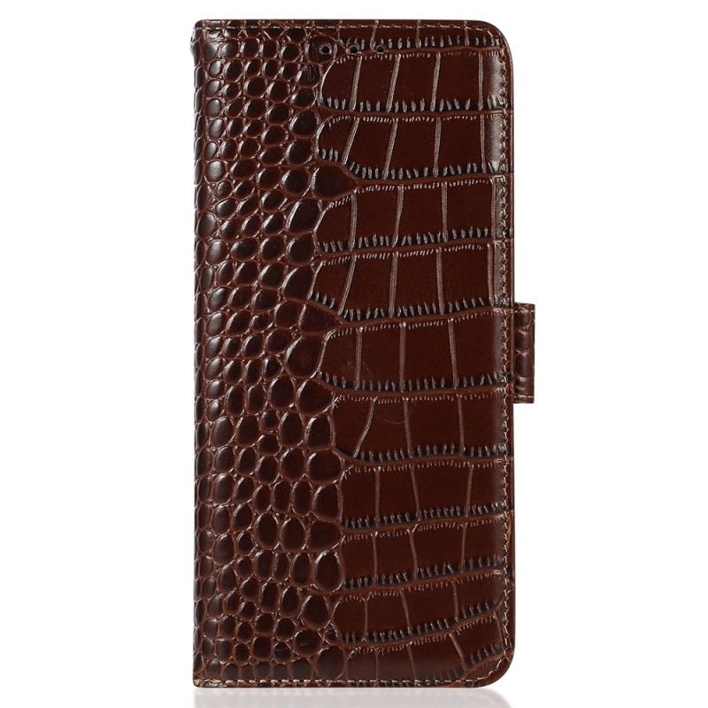 Housse Samsung Galaxy A55 5G Style Crocodile avec Blocage RFID