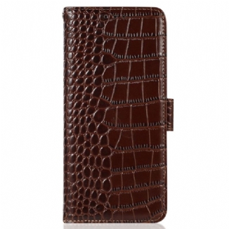 Housse Samsung Galaxy A55 5G Style Crocodile avec Blocage RFID