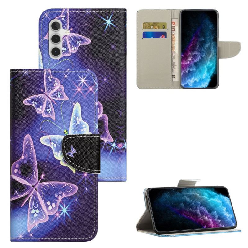 Housse Samsung Galaxy A55 Papillons Scintillants