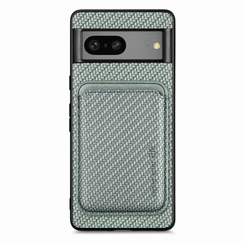 Coque Google Pixel 7 Fibre Carbone Porte-Cartes Amovible