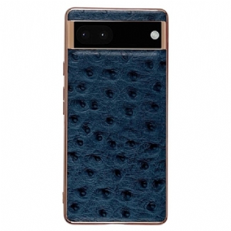 Coque Google Pixel 7 Véritable Cuir Style Autruche