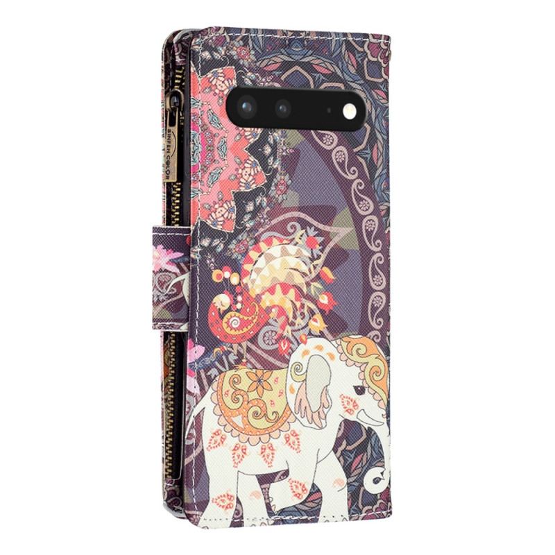 Housse Google Pixel 7 Portefeuille Éléphant