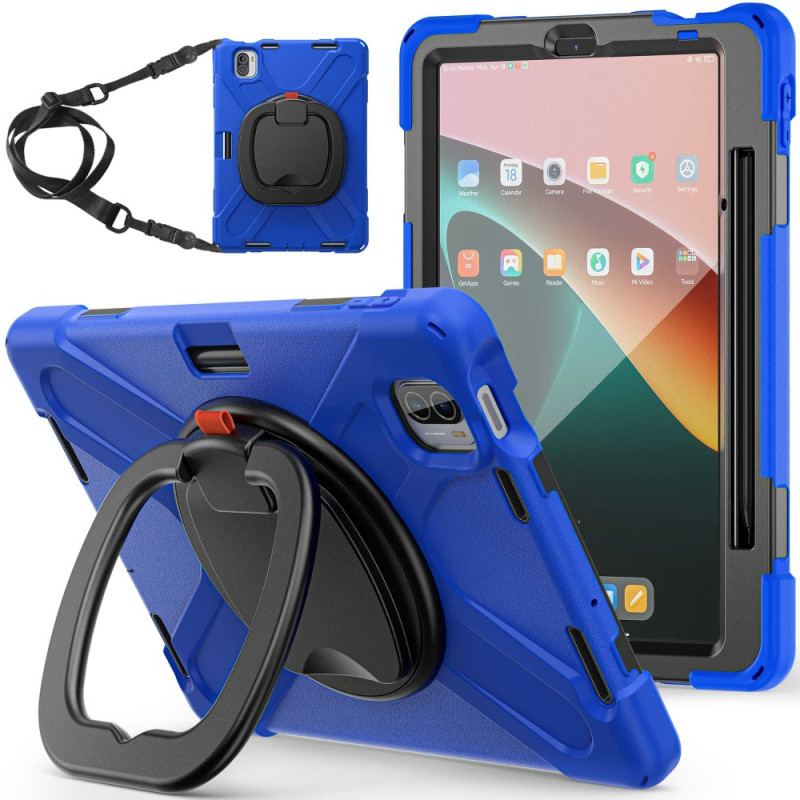 Coque Xiaomi Pad 5 Anneau Rotatif et Sangle de Portage