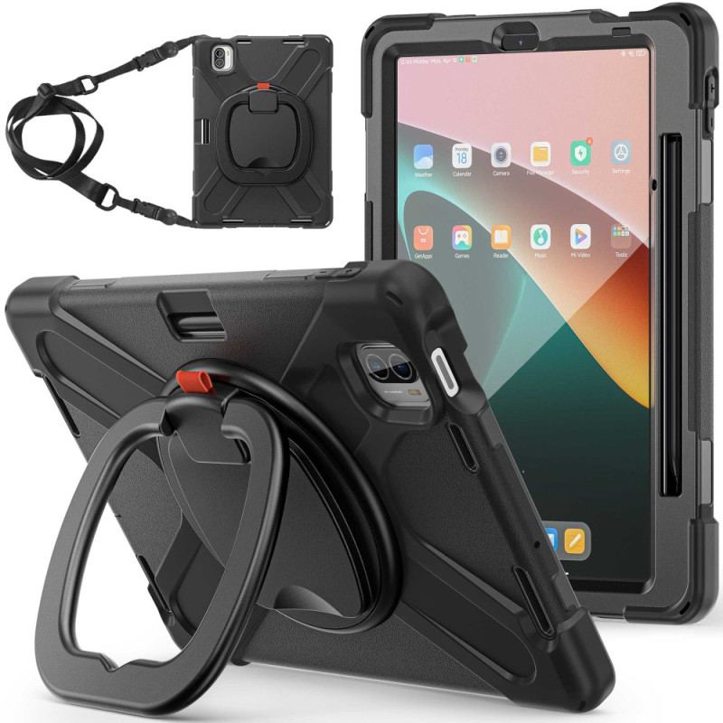 Coque Xiaomi Pad 5 Anneau Rotatif et Sangle de Portage