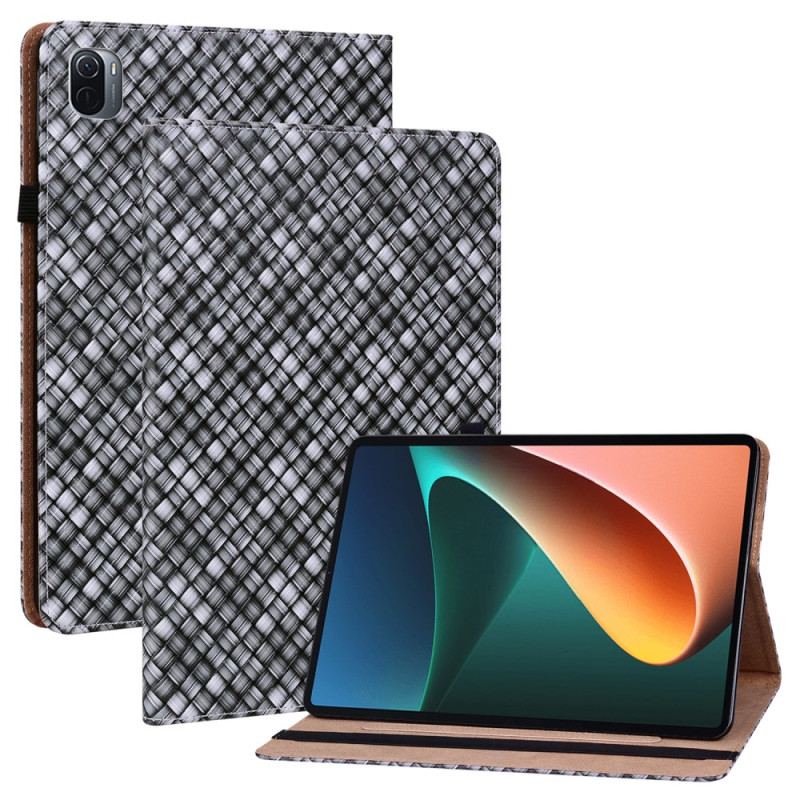 Étui Xiaomi Pad 5 Motif Tissage Coloré Simili-Cuir