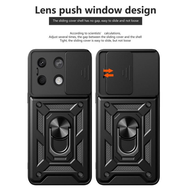 Coque Xiaomi Redmi Note 13 5G Anneau-Support et Protection Coulissante pour Objectif