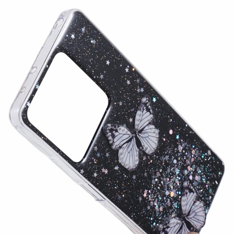 Coque Xiaomi Redmi Note 13 5G Paillettes Papillons