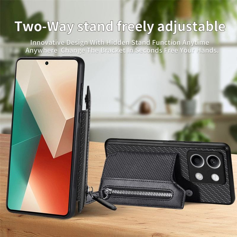 Coque Xiaomi Redmi Note 13 5G Porte-Monnaie à Fermeture Éclair