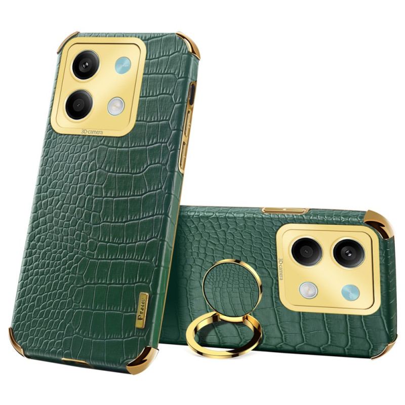 Coque Xiaomi Redmi Note 13 5G Style Crocodile avec Anneau de Support