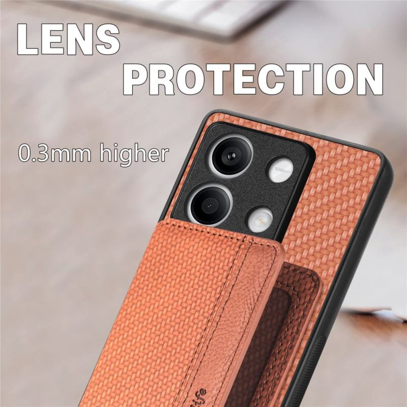 Coque Xiaomi Redmi Note 13 5G Texture Fibre Carbone Porte-Cartes