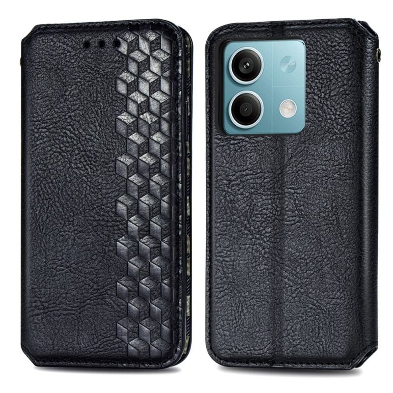 Flip Cover Xiaomi Redmi Note 13 5G Effet Cuir Vintage Losanges