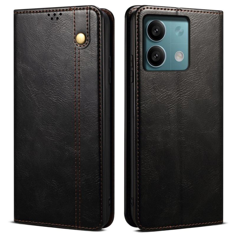 Flip Cover Xiaomi Redmi Note 13 5G Simili Cuir Ciré