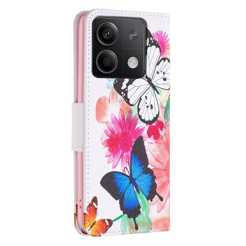 Housse Xiaomi Redmi Note 13 5G Deux Papillons Aquarelle