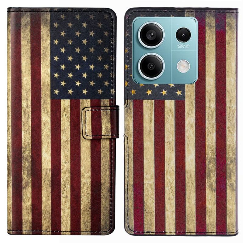 Housse Xiaomi Redmi Note 13 5G Drapeau Américain Vintage