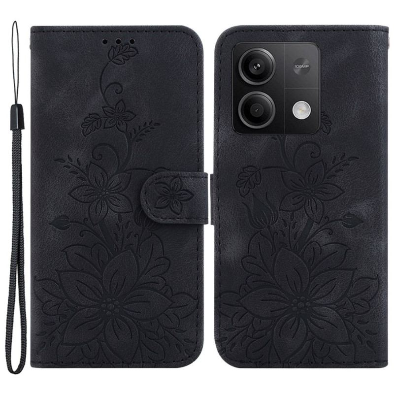 Housse Xiaomi Redmi Note 13 5G Motif Floral à Lanière