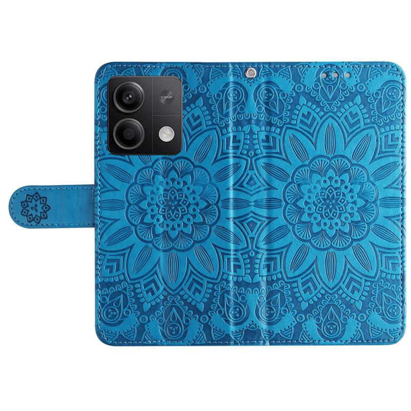 Housse Xiaomi Redmi Note 13 5G Motif de Tournesol à Lanière