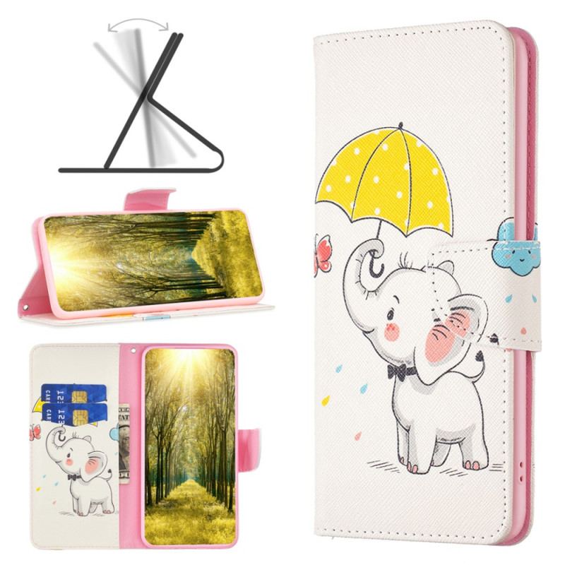 Housse Xiaomi Redmi Note 13 5G Parapluie et Éléphant