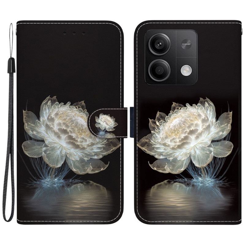 Housse Xiaomi Redmi Note 13 5G Pivoine Cristal à Lanière