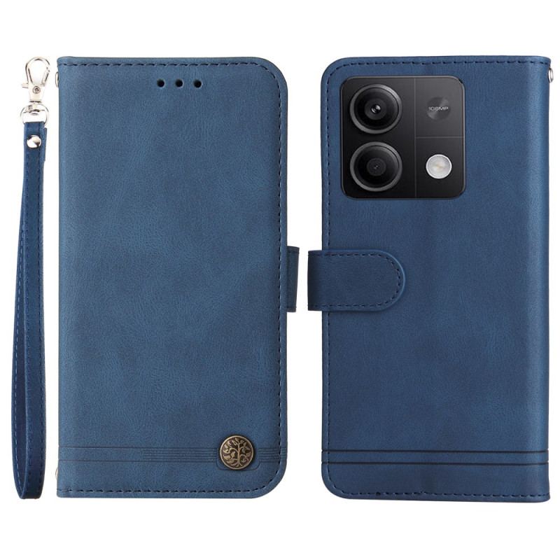 Housse Xiaomi Redmi Note 13 5G Rivet Décoratif à Lanière