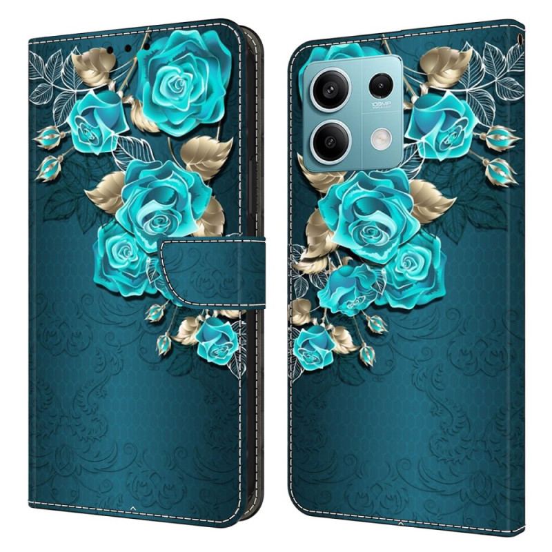 Housse Xiaomi Redmi Note 13 5G Roses Bleus