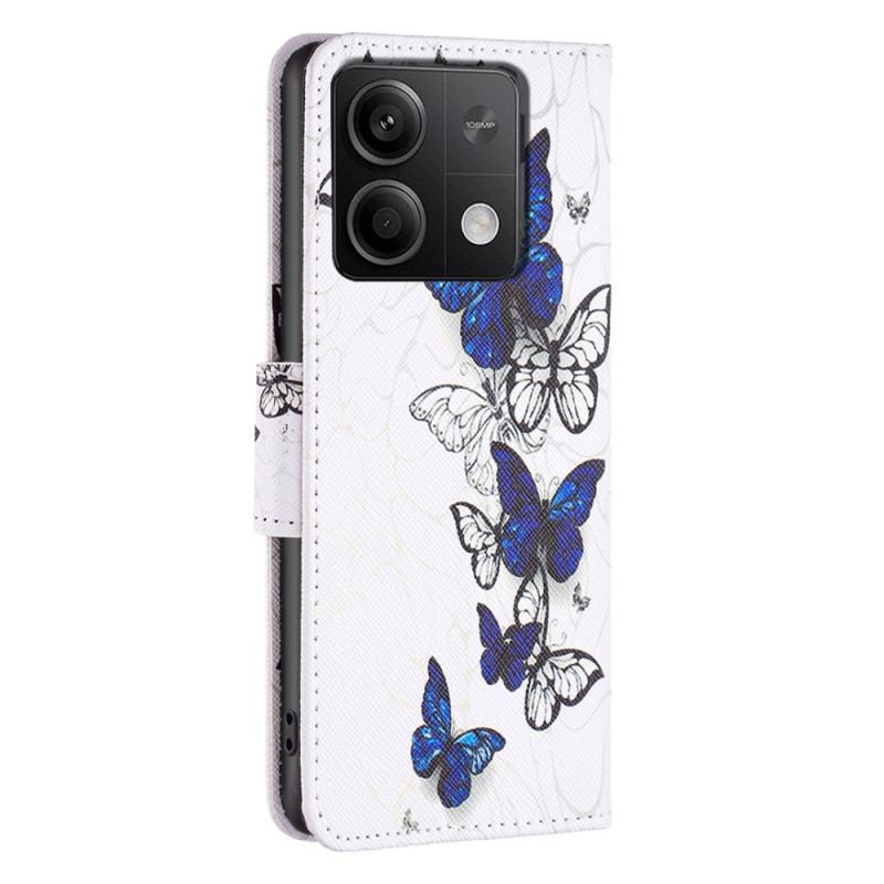 Housse Xiaomi Redmi Note 13 5G Vol de Papillons Bleus