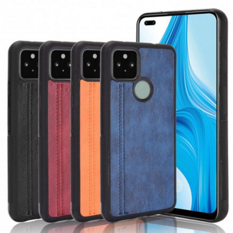 Coque Google Pixel 5 Effet Cuir Couture