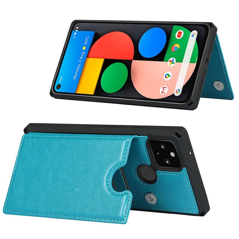 Coque Google Pixel 5 Porte-Cartes Support et Lanière