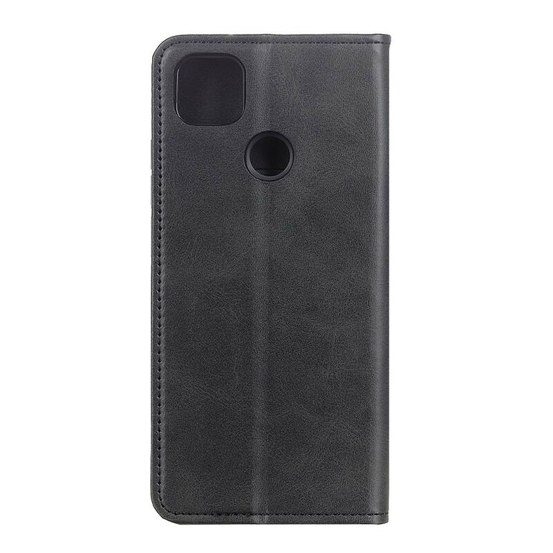 Flip Cover Google Pixel 5 Cuir Fendu Mat