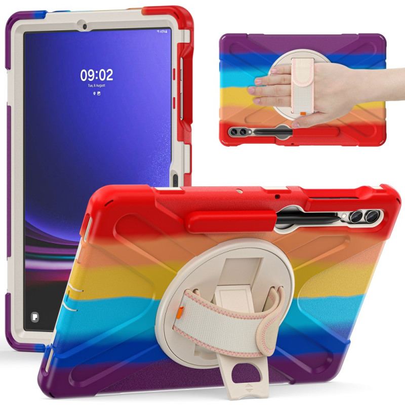 Coque Samsung Galaxy Tab S9 FE Plus / S9 Plus / S8 Plus / S7 Plus Sangle et Support