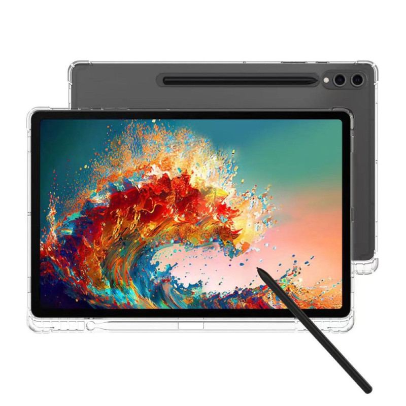 Coque Samsung Galaxy Tab S9 Plus Transparente avec Coins Renforcés et Porte-Stylet