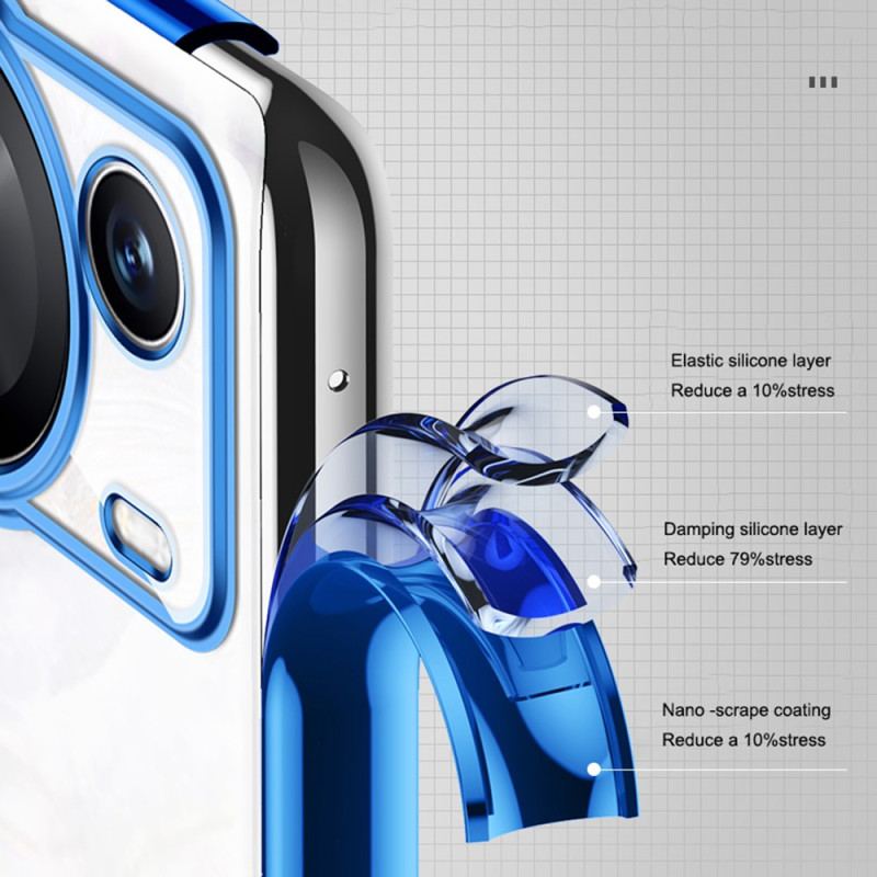 Coque Huawei P60 Pro Transparente Rebords Style Métal SULADA