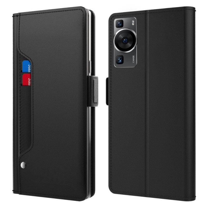 Housse Huawei P60 Pro Miroir et Porte-Cartes Amovible