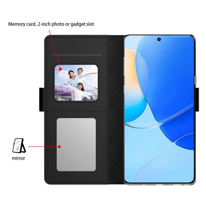 Housse Huawei P60 Pro Miroir et Porte-Cartes Amovible