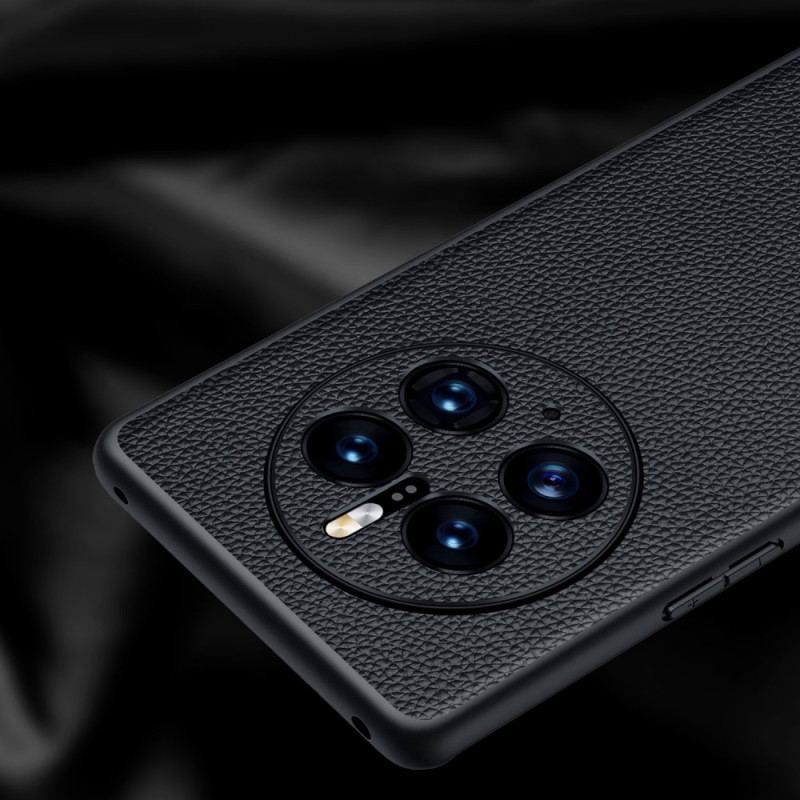 Coque Huawei Mate 50 Pro Véritable Cuir Litchi