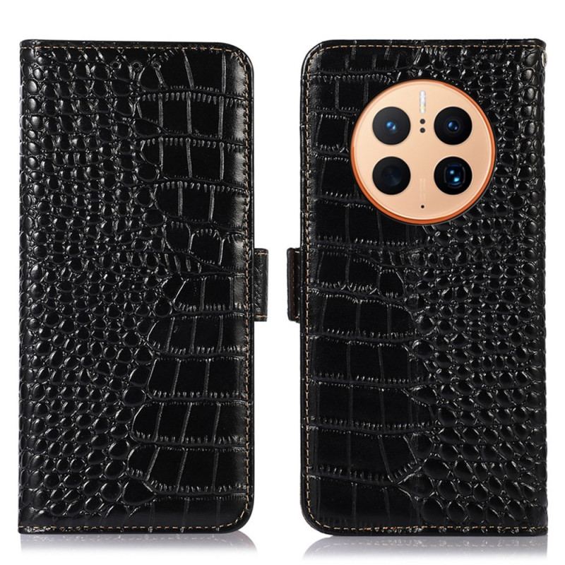 Housse Huawei Mate 50 Pro Style Crocodile RFID