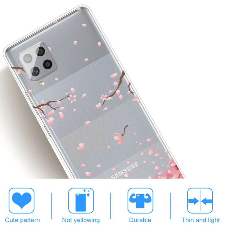 Coque Samsung Galaxy A42 5G Branches à Fleurs