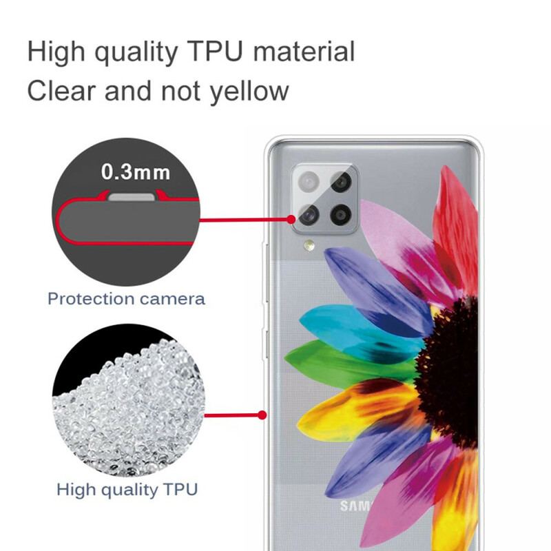 Coque Samsung Galaxy A42 5G Fleur Colorée