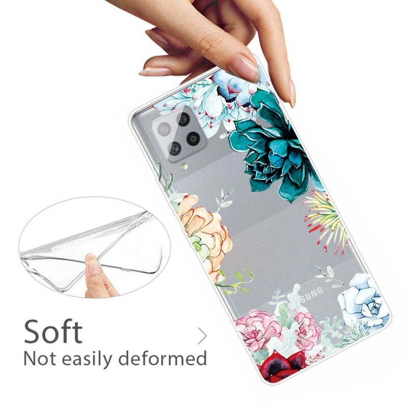 Coque Samsung Galaxy A42 5G Transparente Fleurs Aquarelle