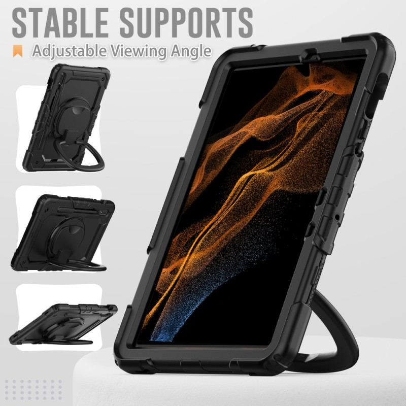 Coque Samsung Galaxy Tab S8 / S7 Support Rotatif et Bandoulière